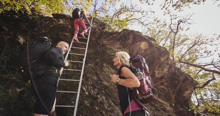 Klettersteig-Abschnitt am LahnWeinStieg